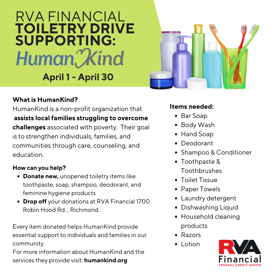 Toiletry Drive April 14, 2026